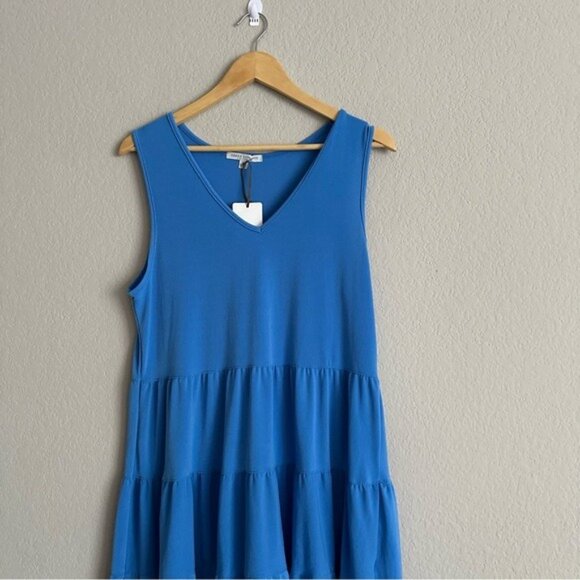 Green Envelope Blue Sleeveless Tiered Dress Size XL - Picture 4 of 12
